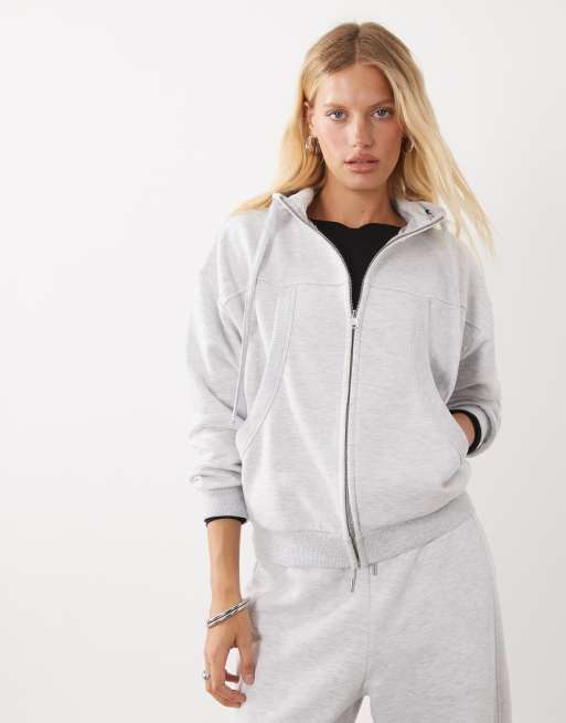 ASOS DESIGN – Set in Grau meliert mit Ziernaht, 3 von 3
