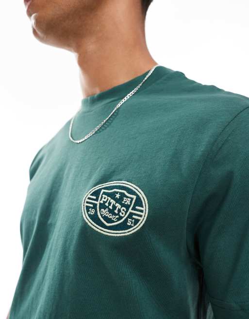ASOS DESIGN cropped t-shirt with sports embroidery in green, 2 of 4