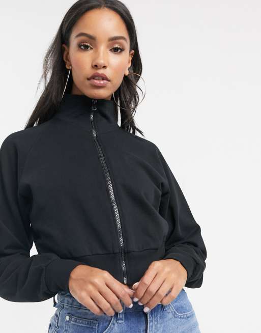 Cropped track top hot sale