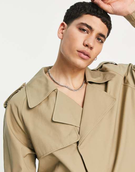 Cropped trench 2025 coat men