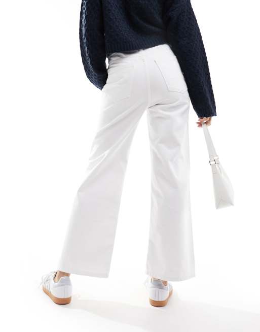 ASOS DESIGN cropped wide jeans in white, 3 of 5