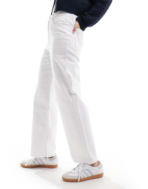 ASOS DESIGN cropped wide jeans in white, 4 of 5