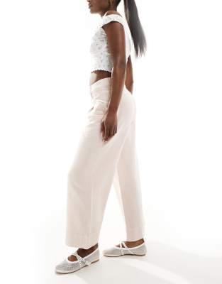 Asos Design Cropped Wide Leg Pants In Multi