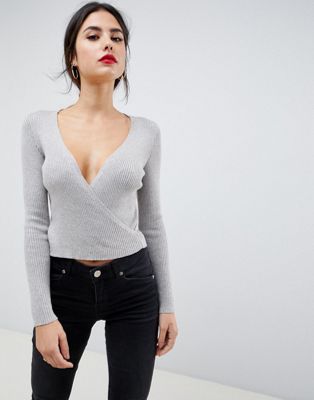 cropped wrap sweater
