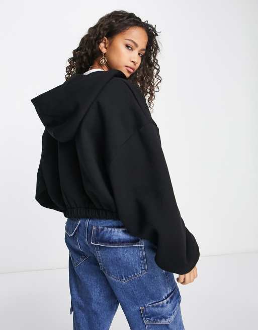 Black hoodie clearance cropped