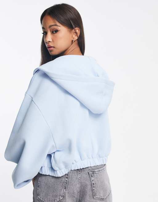 Baby blue shop cropped hoodie