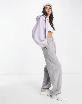 ASOS DESIGN cropped zip up hoodie in lilac | ASOS