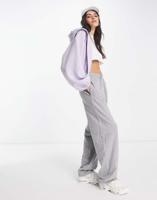 ASOS DESIGN cropped zip up hoodie in lilac