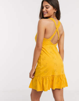 asos yellow dress