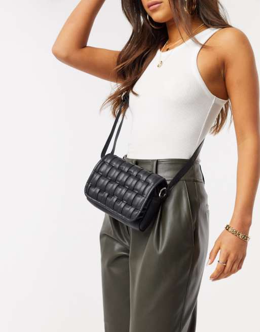 ASOS DESIGN cross body bag in black weave