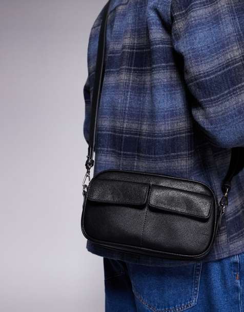 ASOS DESIGN cross body bag with pockets in black - view 1