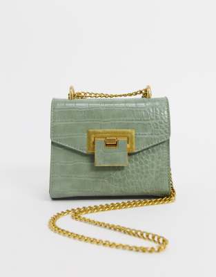 green croc crossbody bag