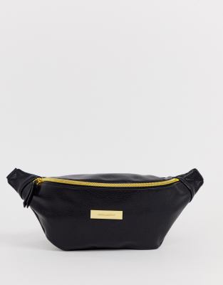 black and gold bum bag