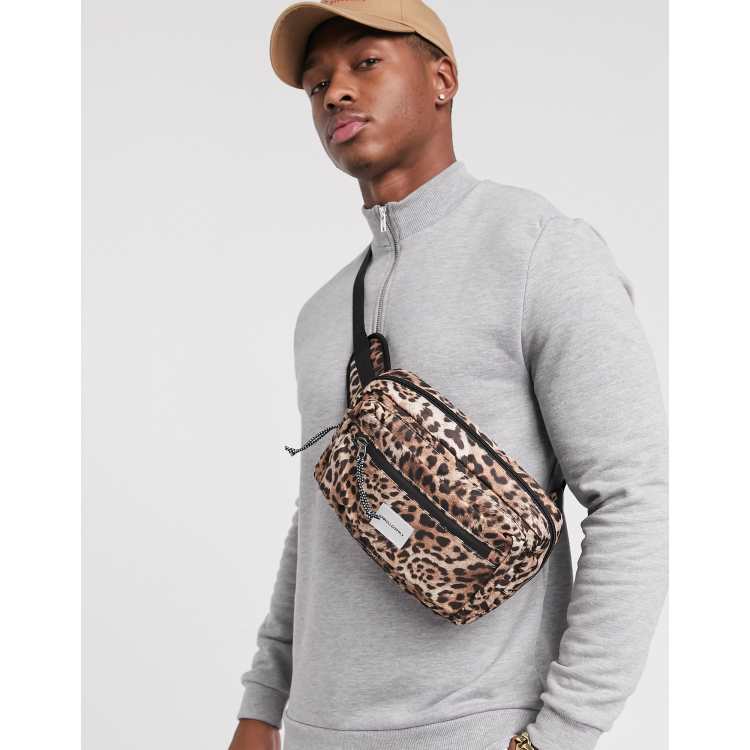 ASOS DESIGN cross body bum bag in leopard print ASOS