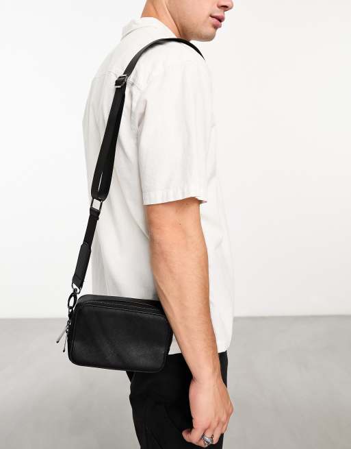 ASOS DESIGN LEATHER camera cross body bag