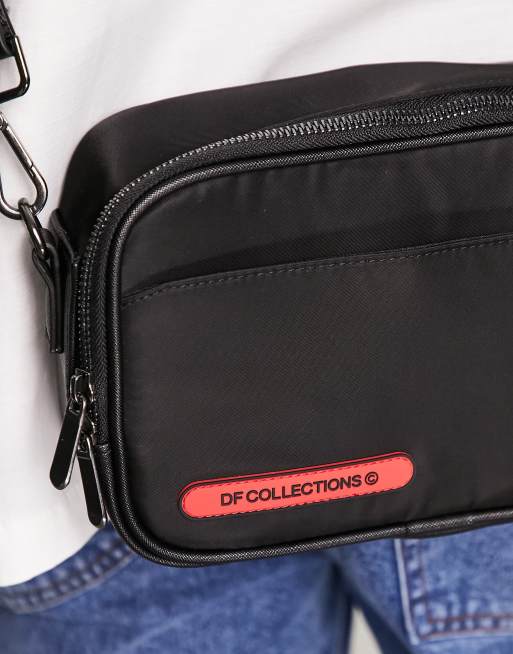 ASOS DESIGN cross body camera bag with contrast badge in black, 3 of 4