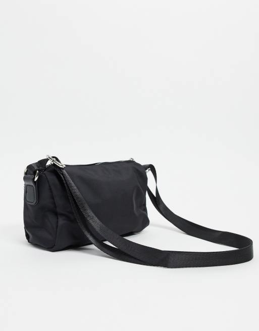 ASOS DESIGN cross body tote bag in washed black