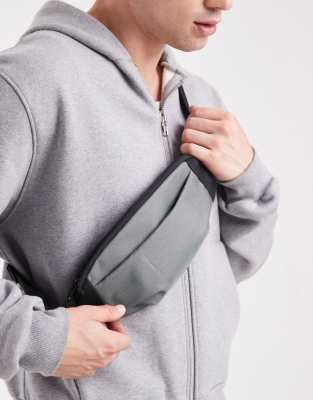 Asos Design Cross Body Fanny Pack In Gray
