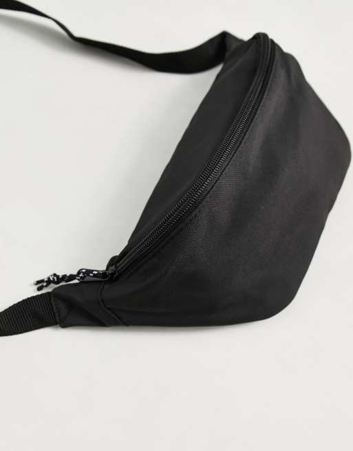 ASOS DESIGN leather bum bag in black