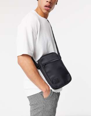 ASOS DESIGN - Schwarze Pilotentasche mit Aufnäher - Schwarz