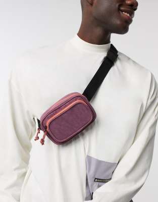 Asos Design Mini Cross Body Fanny Pack In Purple And Pink