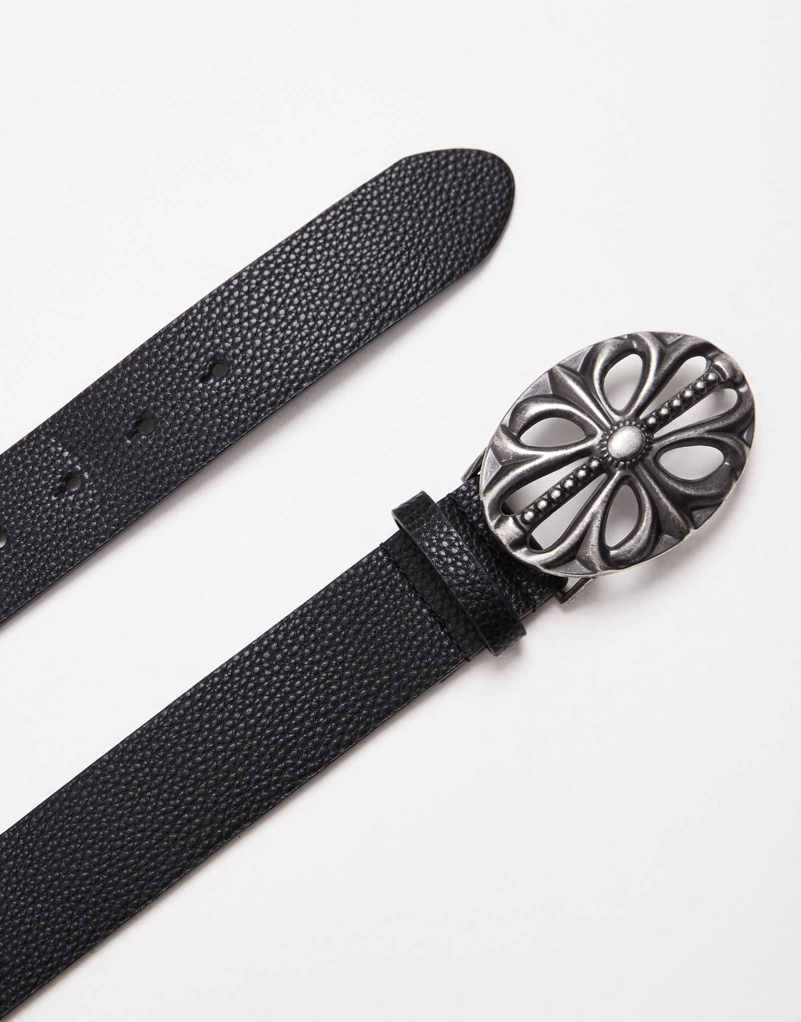 ДИЗАЙНЕРСКИЙ ремень ASOS из искусственной кожи с перекрестной пряжкой черного цвета