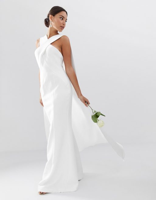 asos cape wedding dress