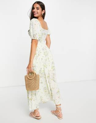 white floral cut out dress