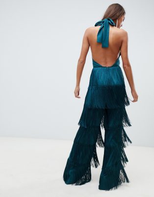 cross front halter jumpsuit