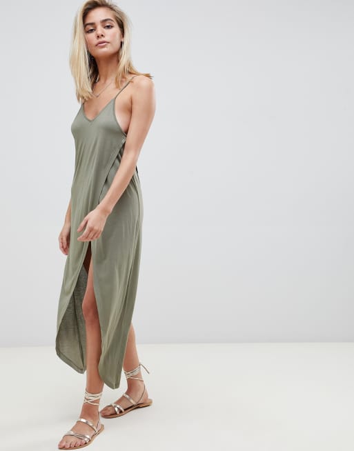 Khaki beach store cover up