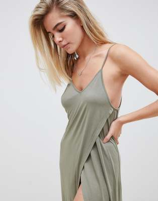 khaki beach cover up