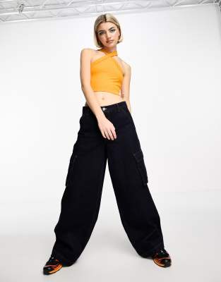 asos orange crop top