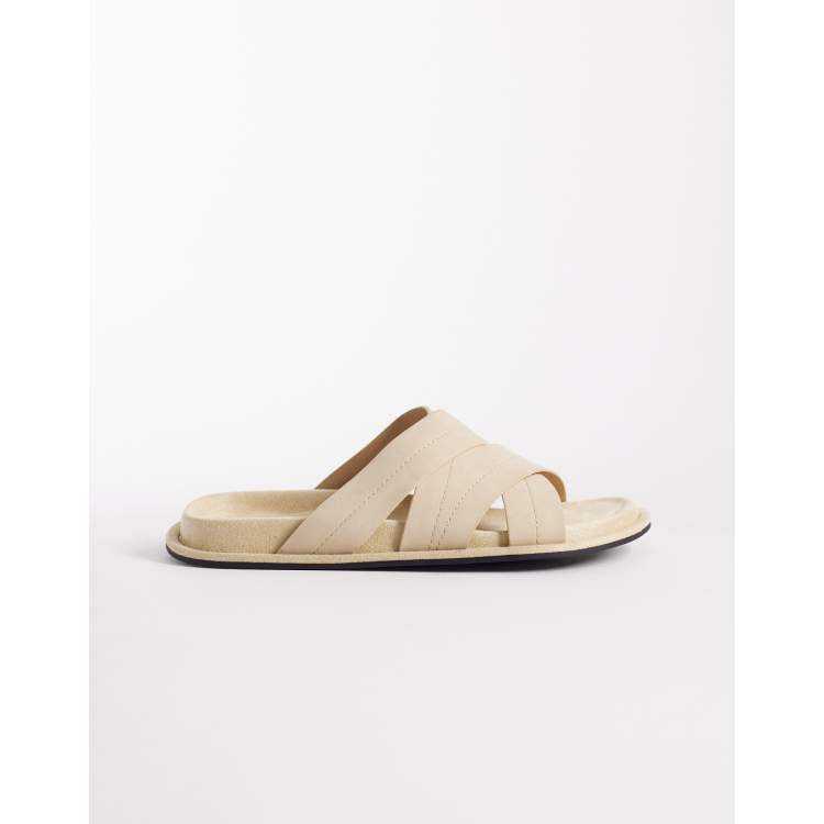 ASOS DESIGN cross over strap sandals in stone | ASOS display picture 2