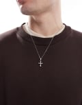 [ASOS DESIGN] ASOS DESIGN cross pendant necklace in silver tone No Size SILVER