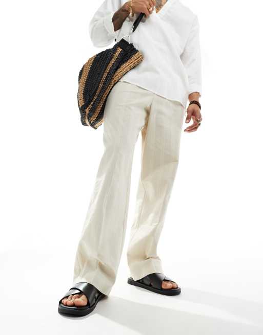 ASOS DESIGN cross strap sandals in black faux leather | ASOS