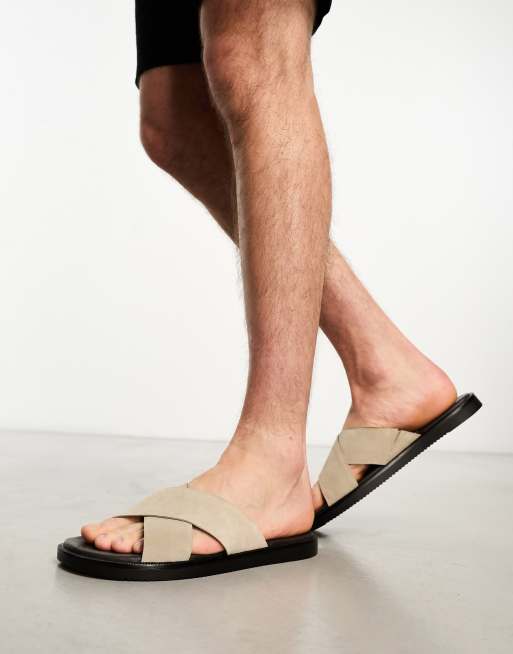 Cross strap 2024 sandals mens