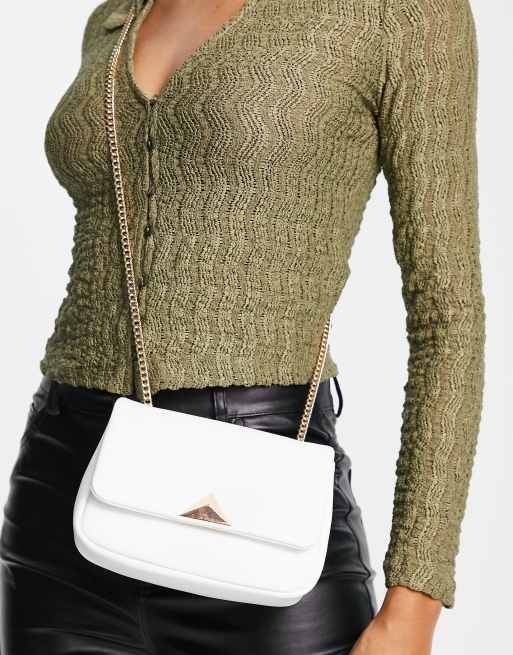 Mini Quilted Embossed Zip Chain Bag  Chain crossbody bag, Quilted crossbody  bag, Crossbody bag women