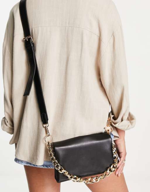 ASOS DESIGN cross body bag with buckle detailing and detachable