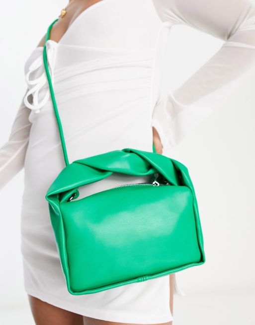 ASOS DESIGN crossbody bag with twisted top handle in green