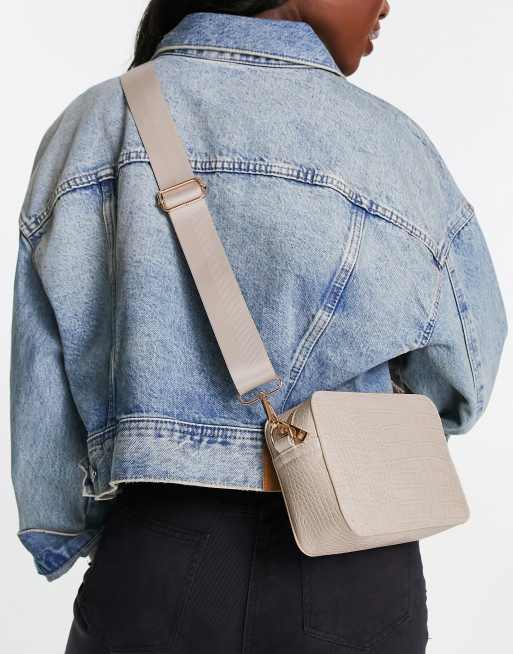  ASOS DESIGN crossbody camera bag in stone