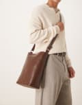 [ASOS DESIGN] ASOS DESIGN crossbody PU bucket bag in brown No Size BROWN