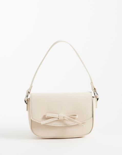 ASOS DESIGN - Crossbody tas met mini strik en handvat aan de bovenkant in gebroken wit - view 1