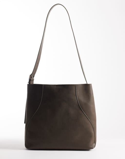 ASOS DESIGN - Crossbody tas van imitatieleer in taupe, 4 van 4