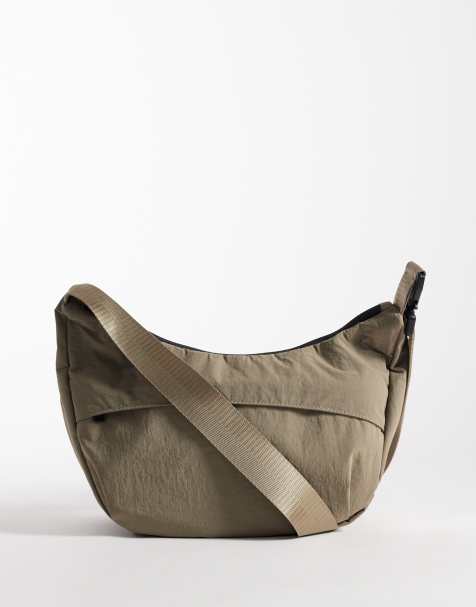ASOS DESIGN - Crossbody tas van nylon in stone - view 1
