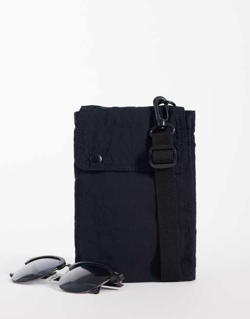 ASOS DESIGN - Crossbody telefoontasje van nylon in zwart, 2 van 4