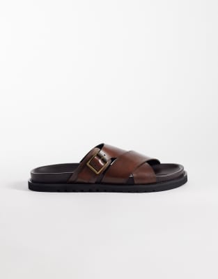 Asos Design Crossover Sandals In Multi
