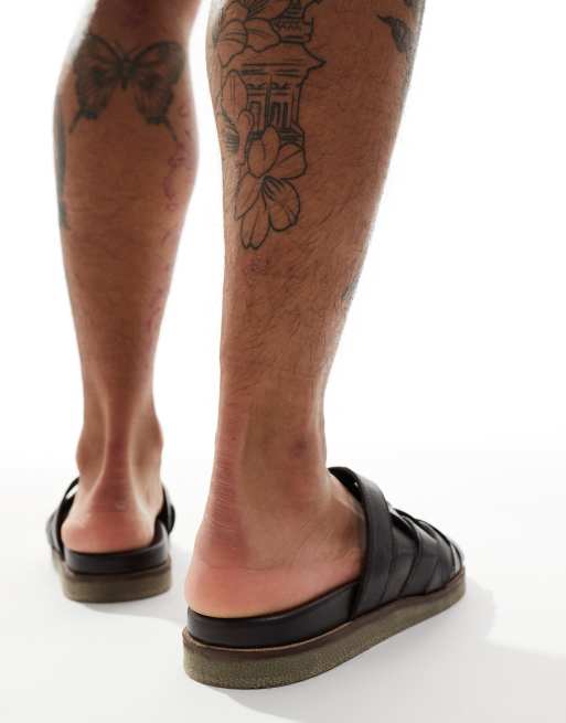 靴 COS THE LEATHER WRAP SANDALS Dark Brown COS The Leather Wrap Sandals | endource