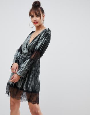crushed velvet mini dress