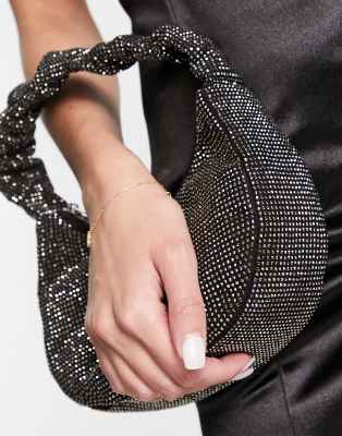 ASOS DESIGN cut out grab clutch bag in black