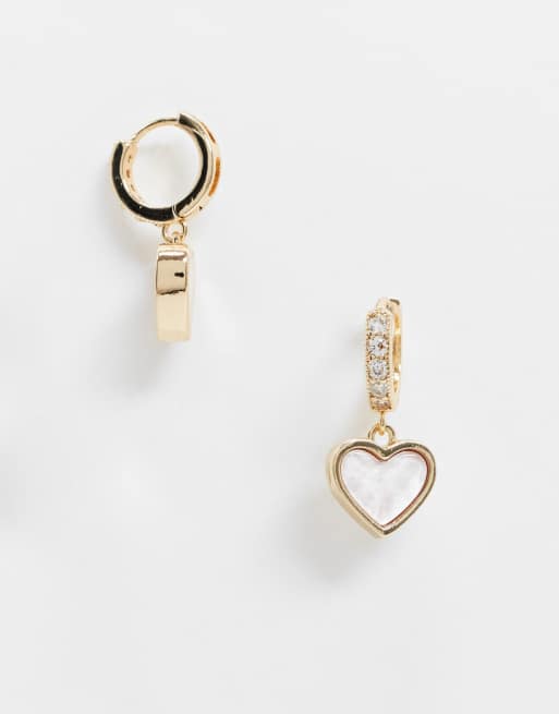 Hoop earrings with store heart charm